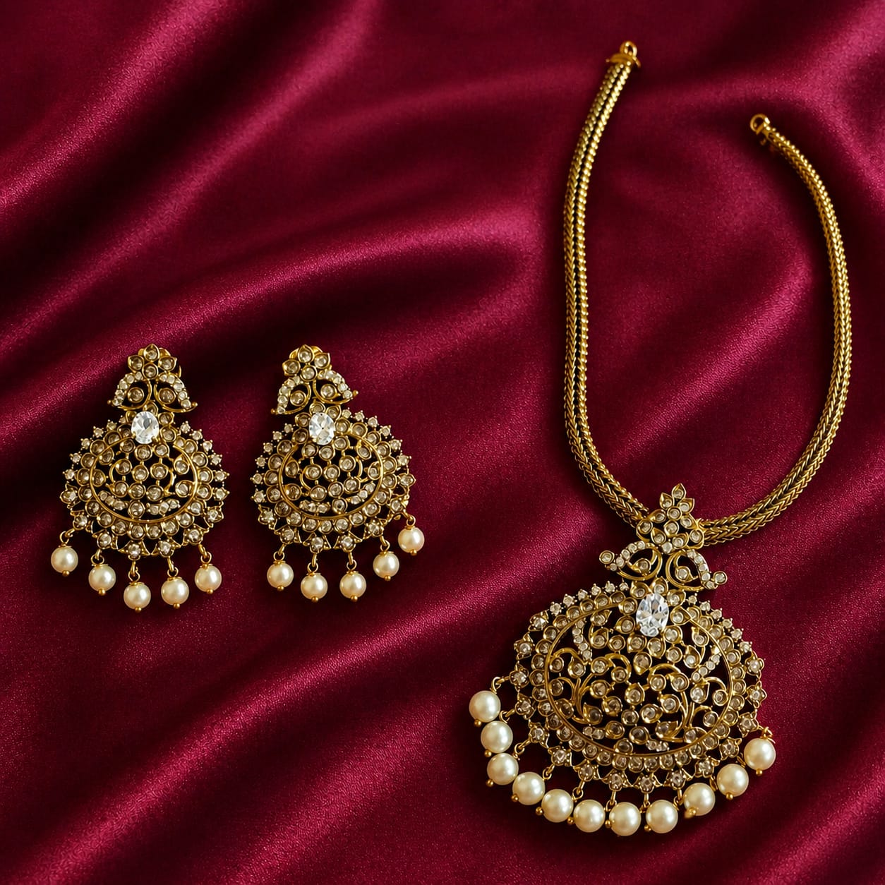 Pearl Chandrika Pendant Set